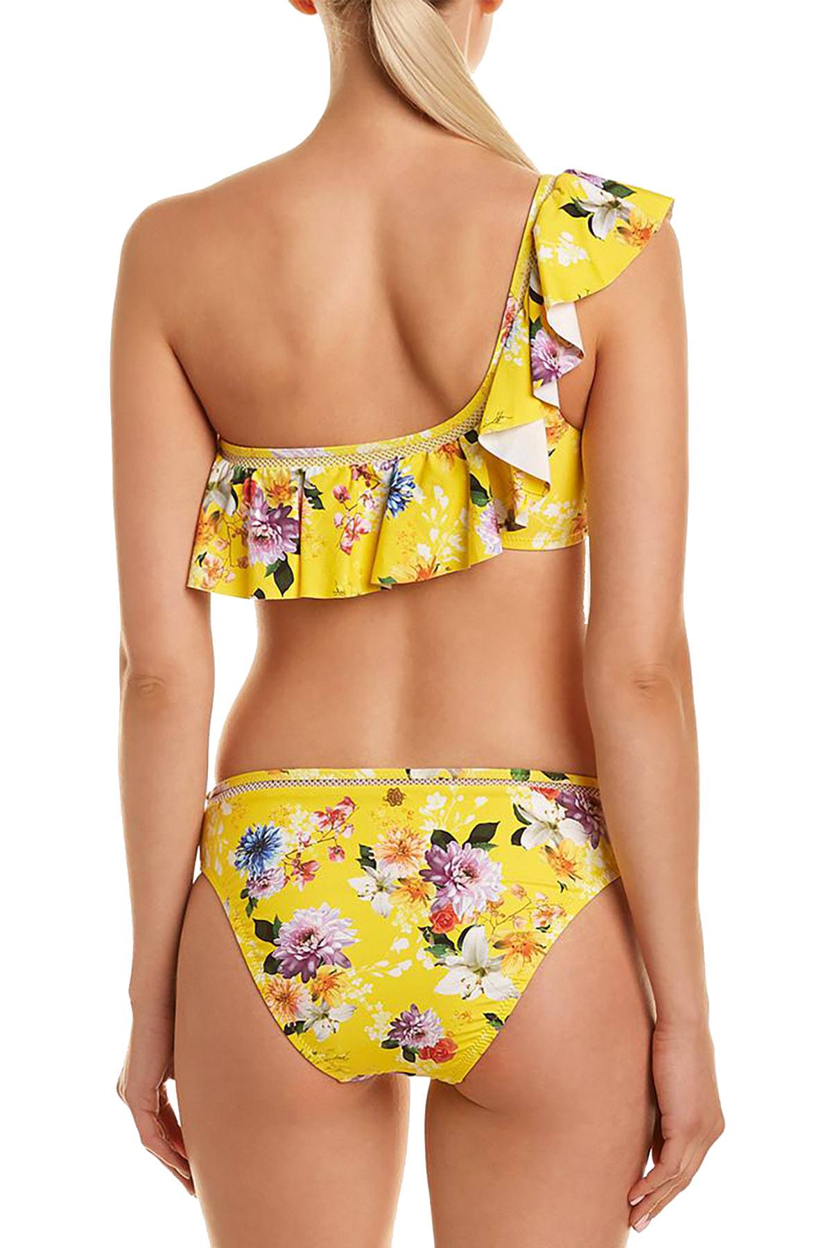 Nanette by Nanette Lepore Monaco Bouquet Hipster Bikini Bottom in Lemon