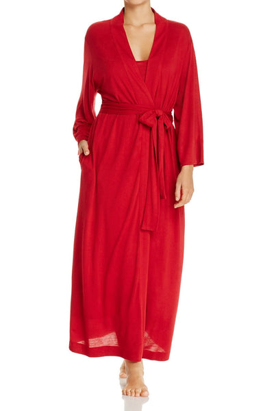 Natori Crimson-Red Shangri-La Wrap Robe