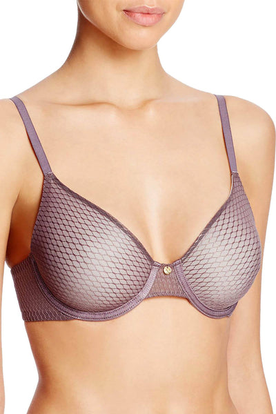 Natori Gunmetal/Ivory Paradox Geometric Lace Bra