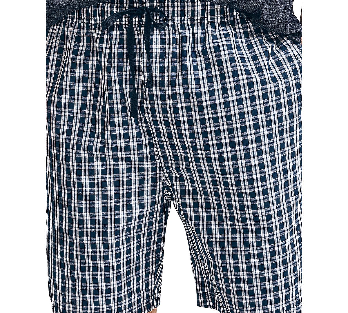 Nautica Gray Plaid Pajama Shorts Navy