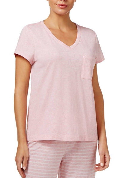 Nautica Heather-Pink V-Neck Lounge Tee
