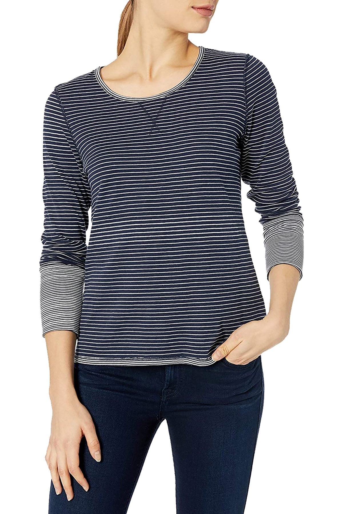 Nautica Navy Stripe/Snowflake Reversible Lounge Top