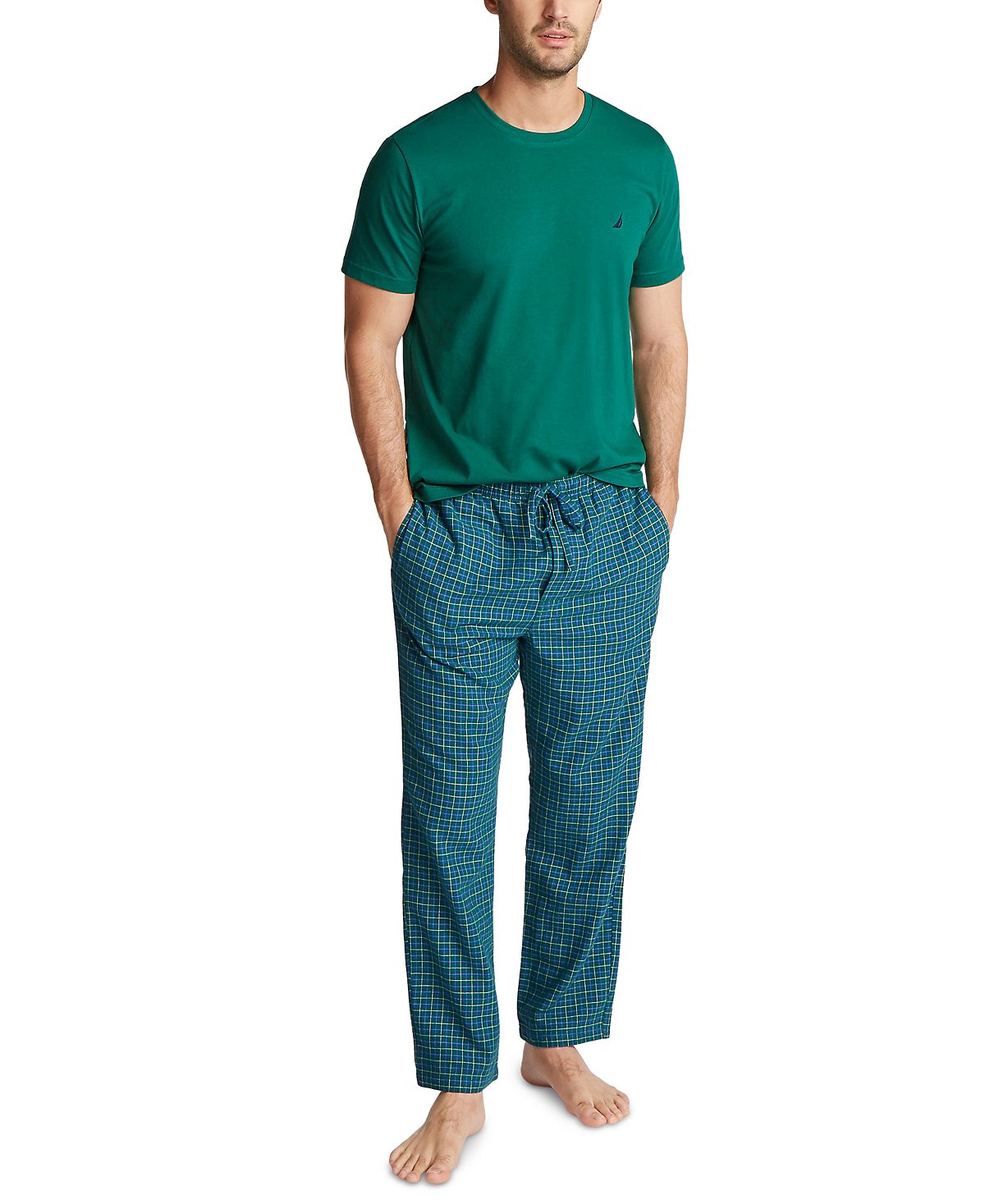 Nautica Plaid Pajama Set Spruce
