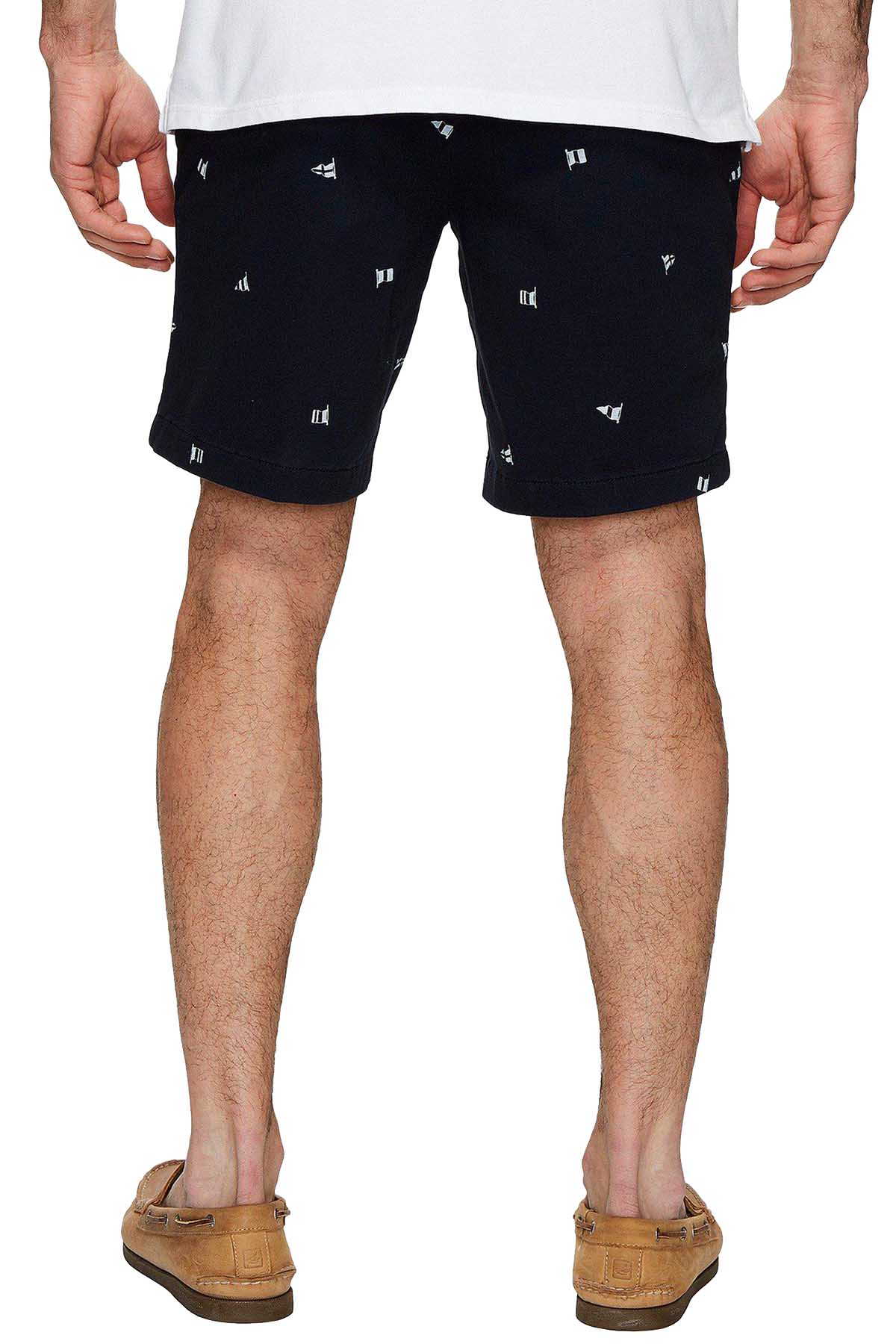 Nautica True-Navy Flag-Print Critter Deck Short