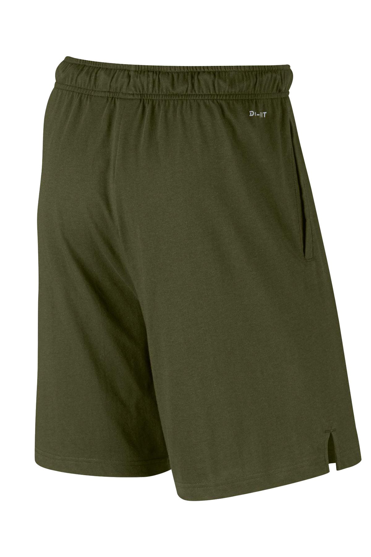 Nike Legion-Green Dri-Fit Cotton-Jersey Training Short