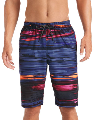 Nike Sky Stripe Vital 11" Volley Swim Trunks Regency Purple