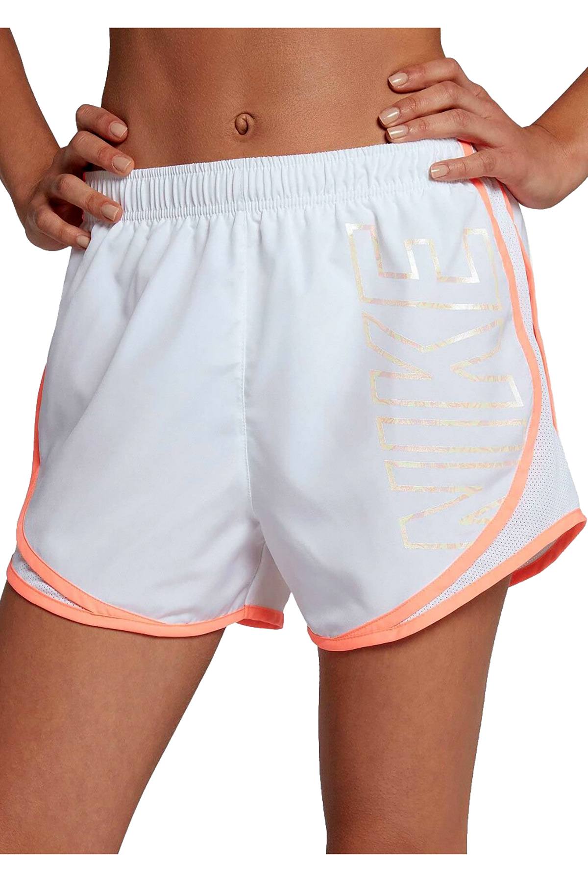 Nike White/Crimson-Pulse Dri-FIT Tempo Running Short
