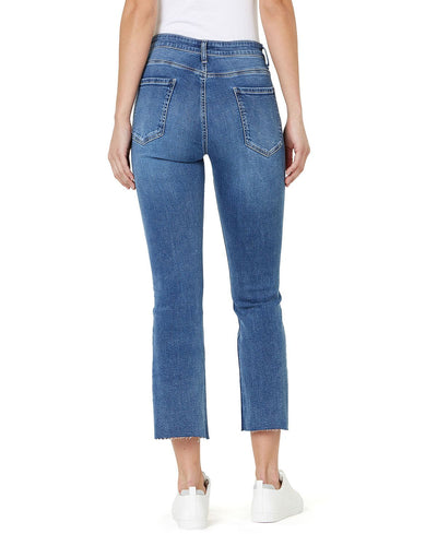 Numero Cropped High Rise Kick Flare Jeans Vintage Blue