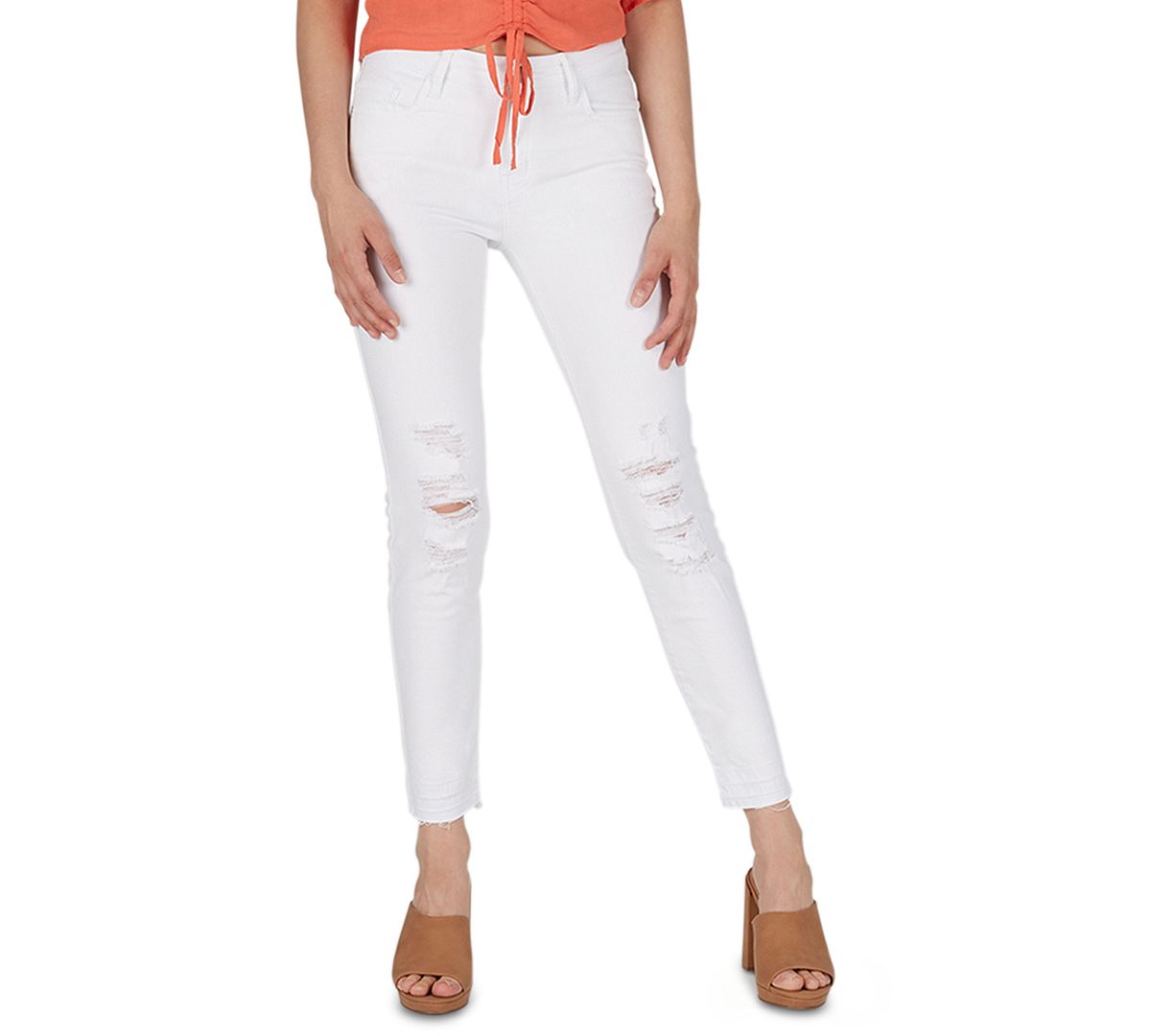 Numero Mid-rise Distressed Skinny Jeans White