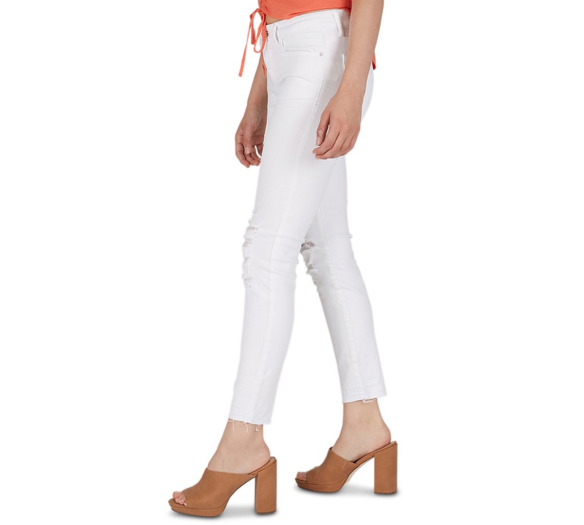 Numero Mid-rise Distressed Skinny Jeans White