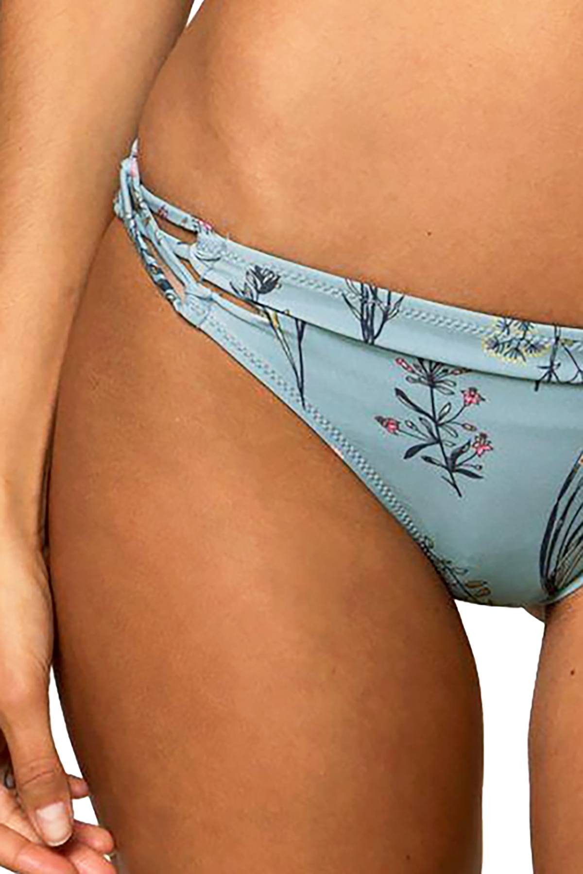 O'Neill Aqua Floral Piper Cutout Cheeky Hipster Bikini Bottom