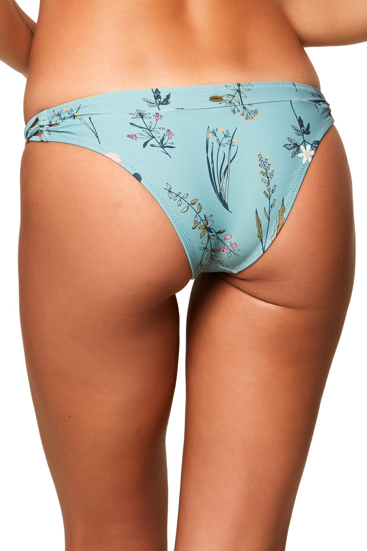 O'Neill Aqua Floral Piper Cutout Cheeky Hipster Bikini Bottom