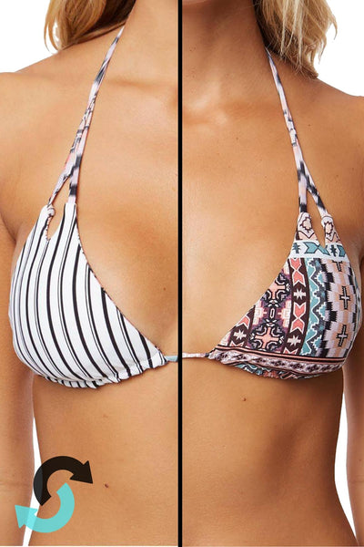 O'Neill Aqua Haze Greer Printed Reversible Triangle Bikini Top