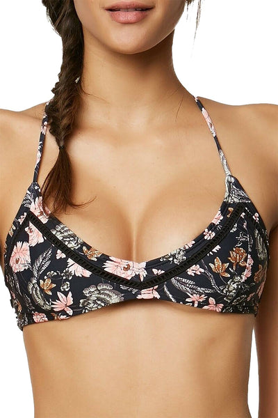 O'Neill Black Floral Colleen Bralette Bikini Top