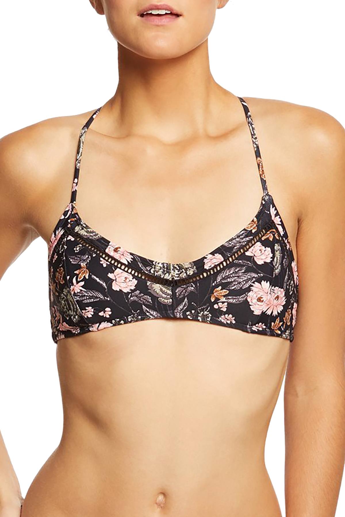 O'Neill Black Floral Colleen Bralette Bikini Top