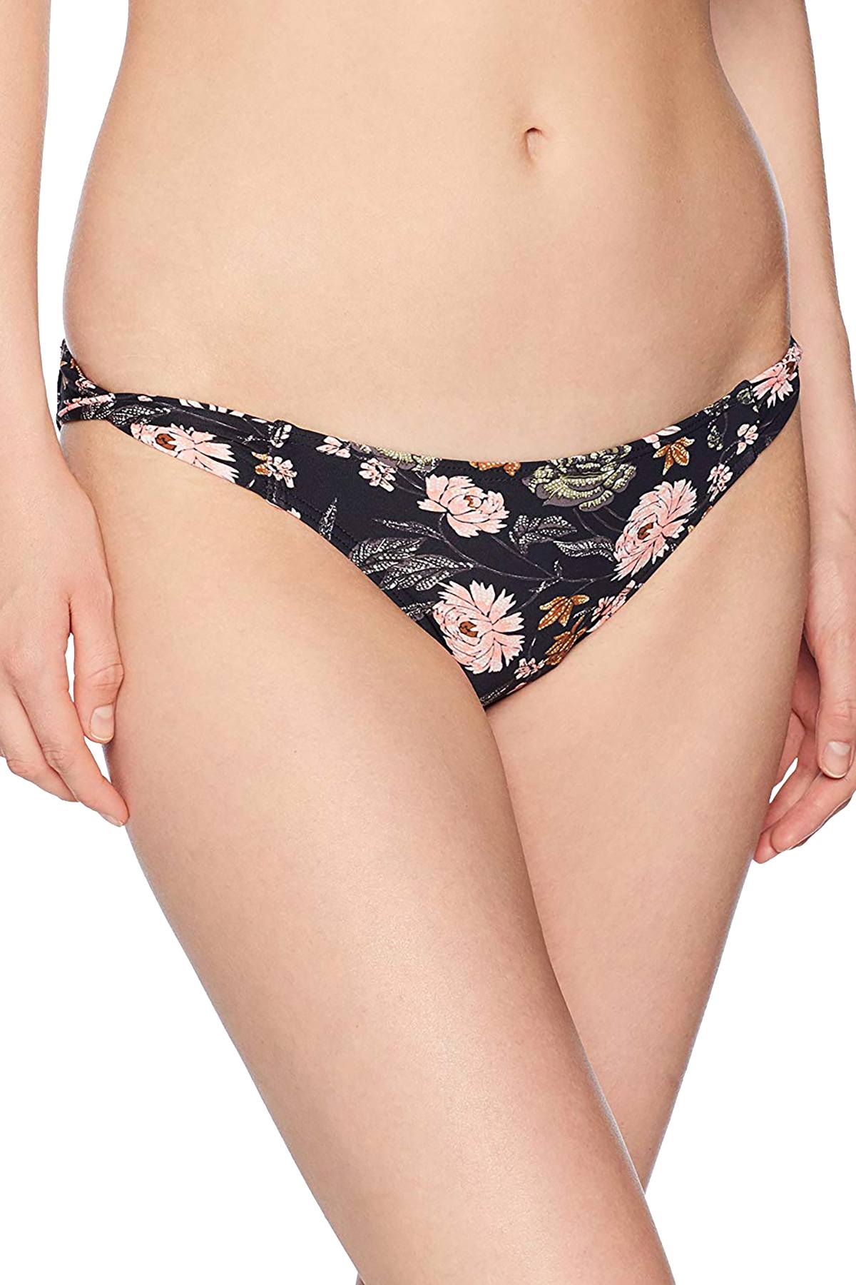 O'Neill Black Floral Colleen Twist Tab Side Bikini Bottom
