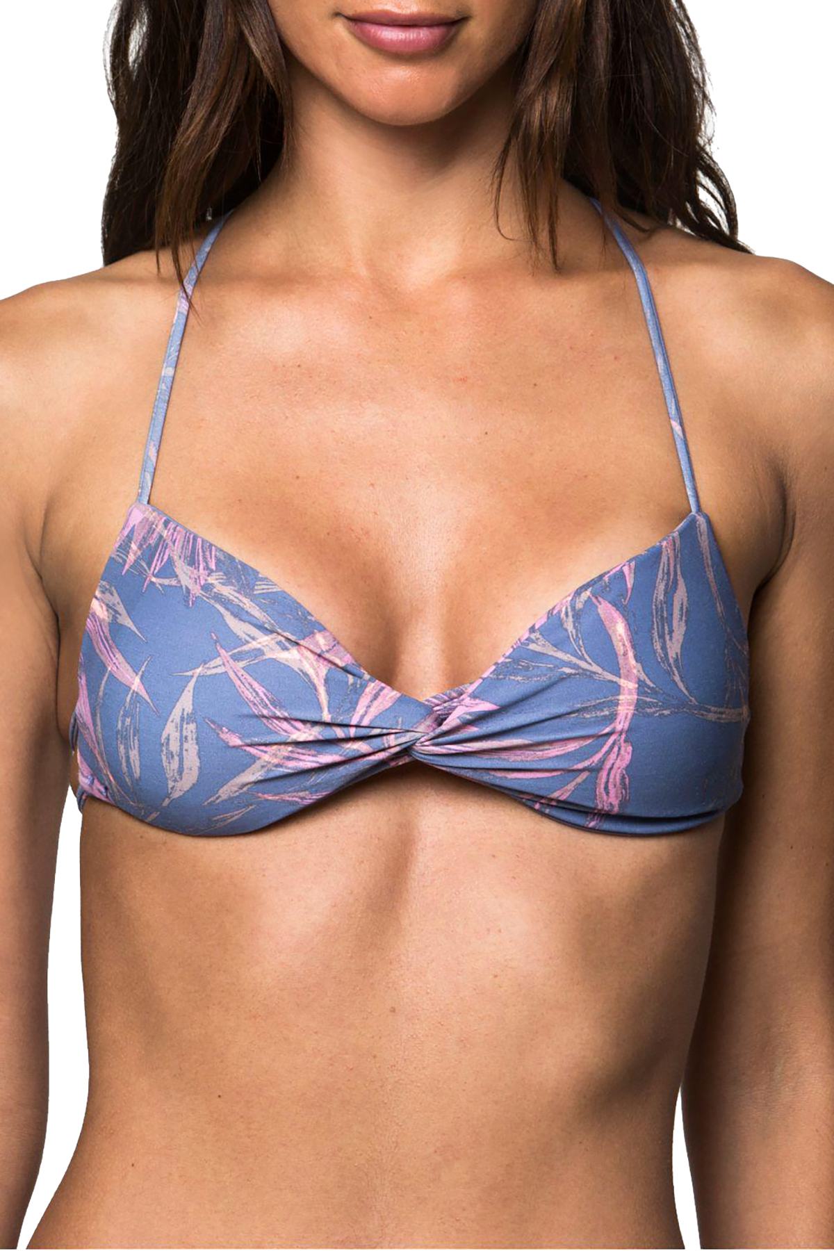 O'Neill Fog Mist Faye Twist-Front T-Back Bikini Top