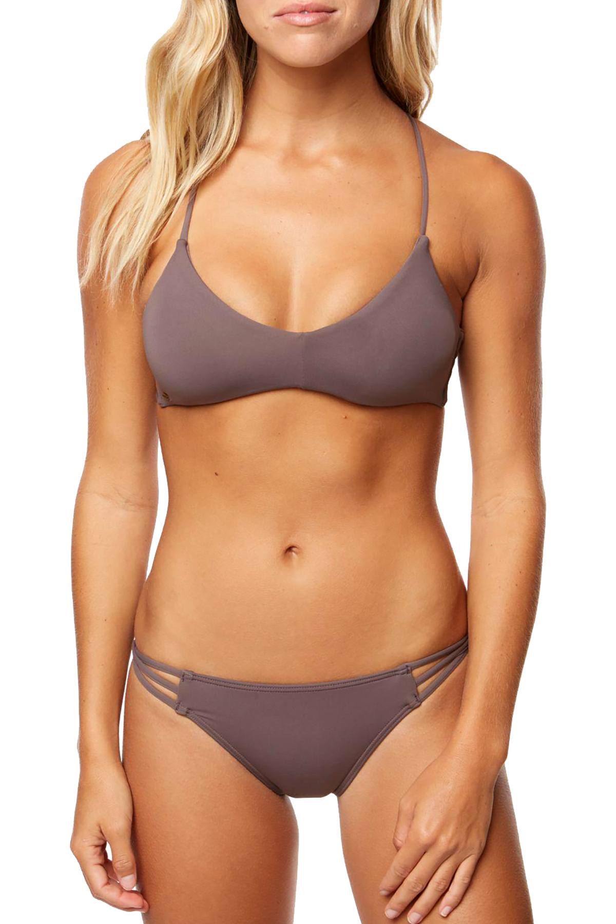 O'Neill Pepper Salt Water Solid Strappy Bikini Bottom