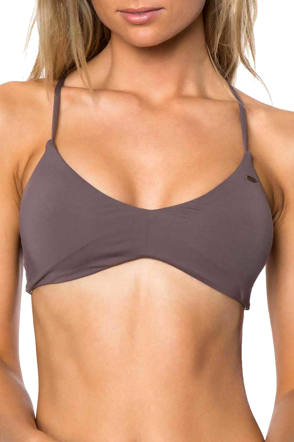 O'Neill Pepper Salt Water Solids Strappy Back Bralette Bikini Top