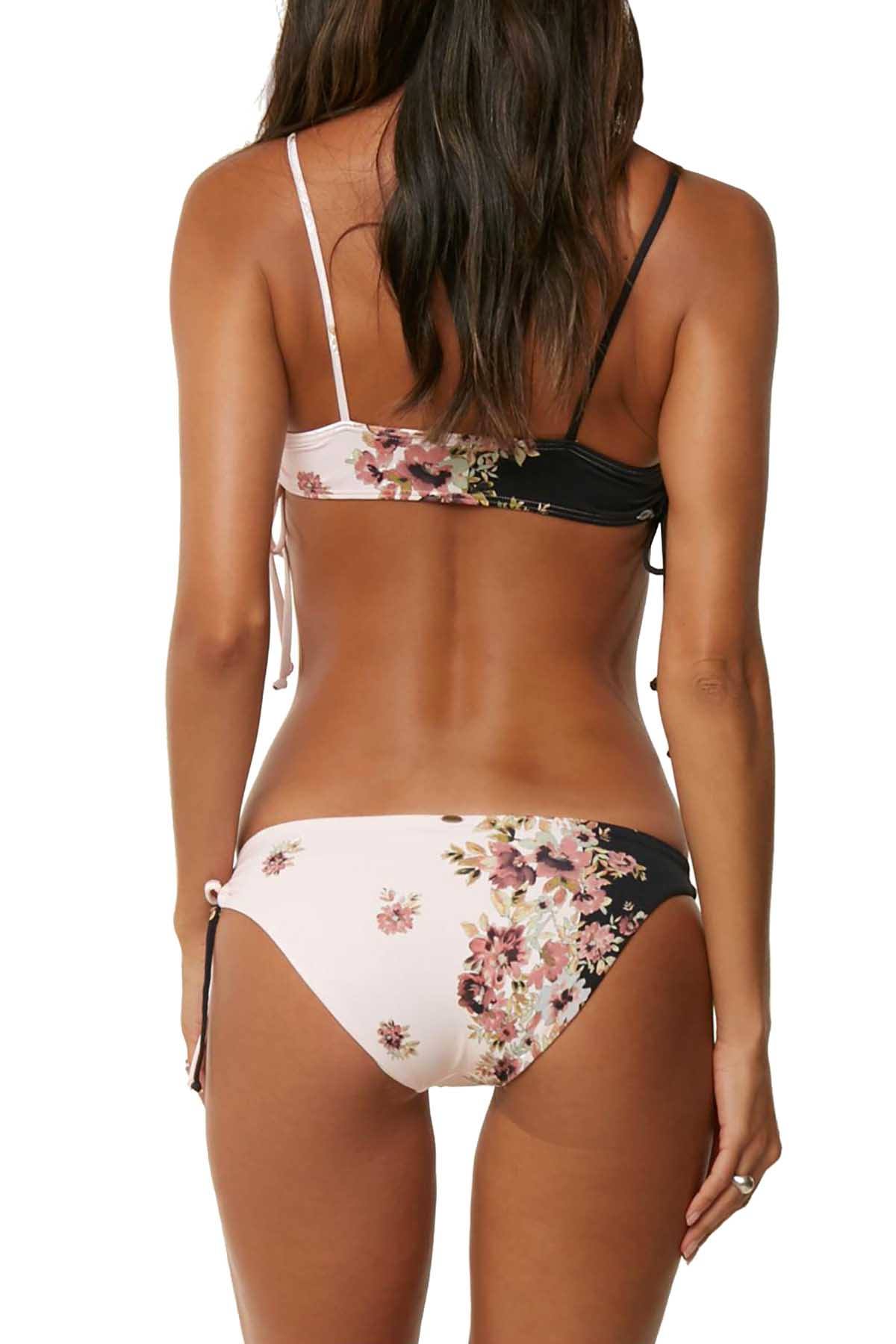 O'Neill Pink/Black Castaway Printed Side Tie Cheeky Bikini Bottom