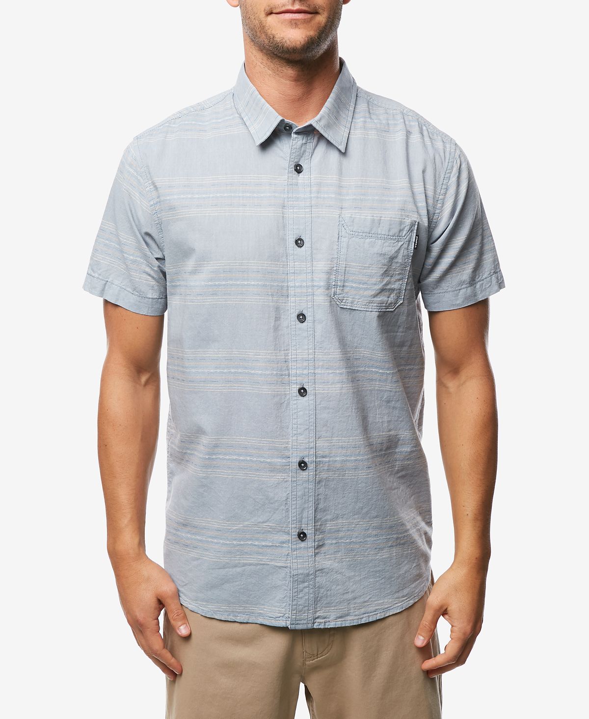 O'neill Pico Stripe Short Sleeve Light Blue