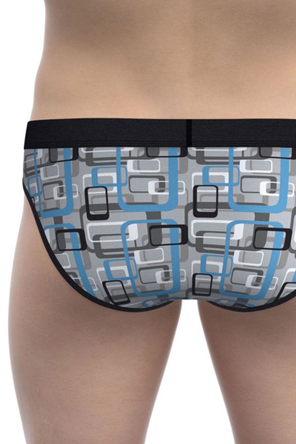 Obviously Blue Geometric Low-Rise Brief