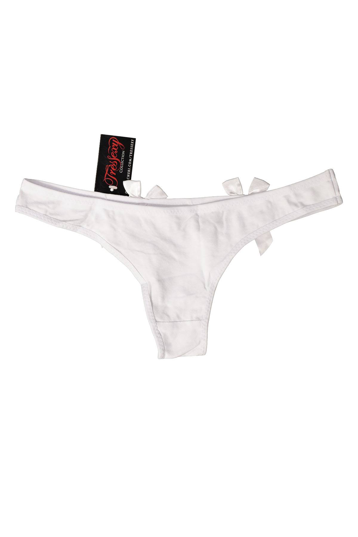 Oh La La Cheri White Très-Sexy Keyhole Jingle Brazilian Panty