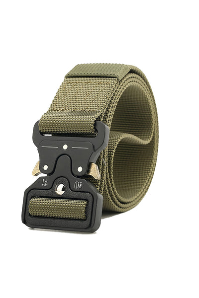Olive Military Style Tactical Belt Nylon Belt with Heavy-Duty Quick-Release Metal Buckle