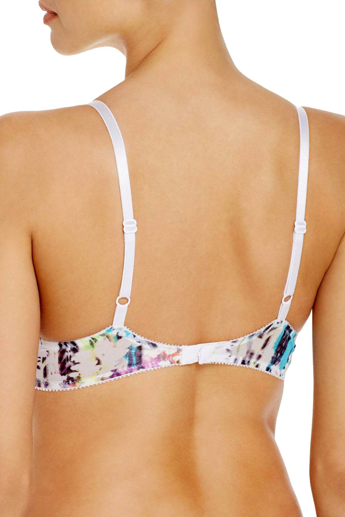 OnGossamer Digital-Floral Printed Mesh Bump-It-Up T-Shirt Bra