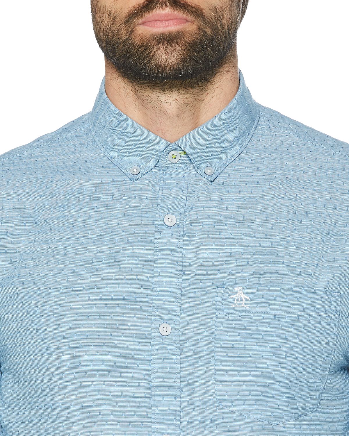Original Penguin Cotton Slub Dot Slim Fit Button-down Shirt Deep Water
