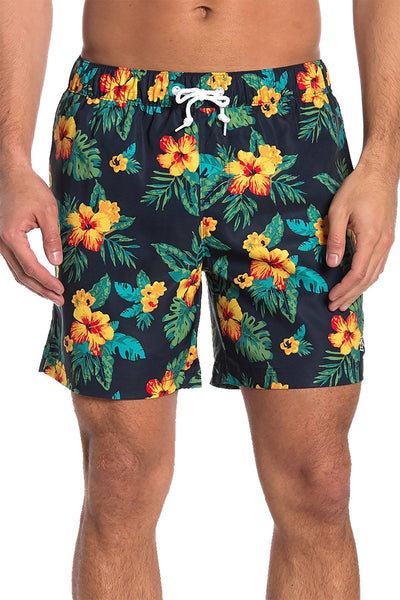 Original Penguin Floral Print Swim Short in Dark Sapphire