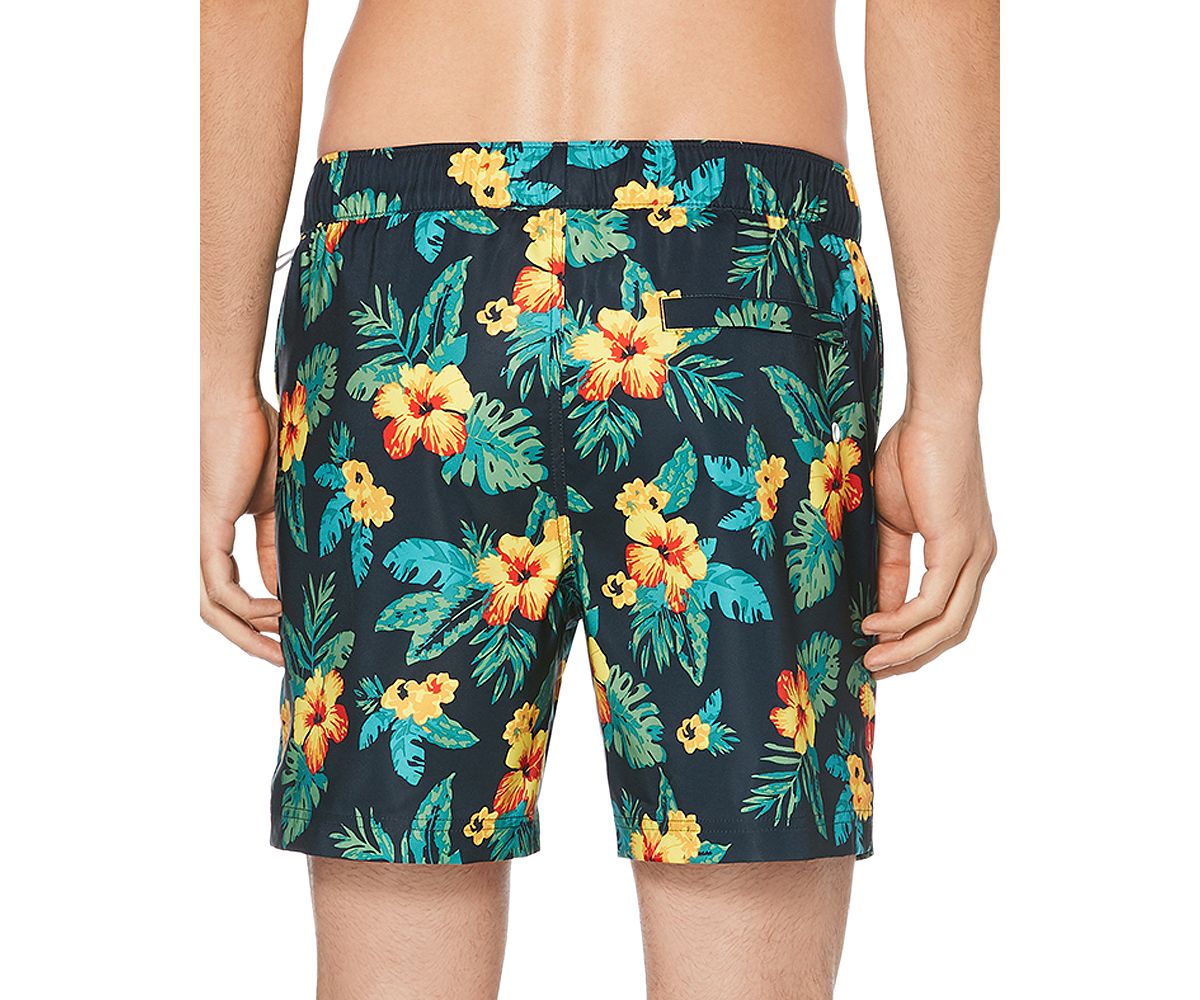 Original Penguin Floral-print Swim Shorts Dark Sapphire