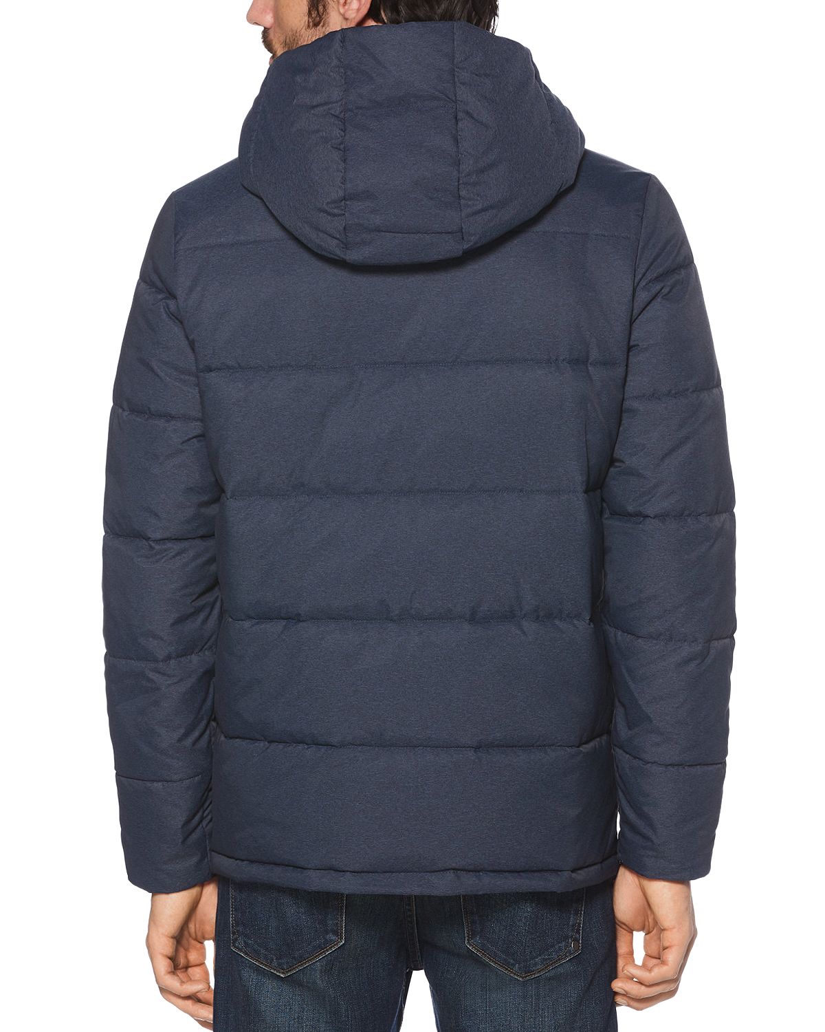 Original Penguin Heathered Slim Fit Puffer Jacket Dark Sapphire