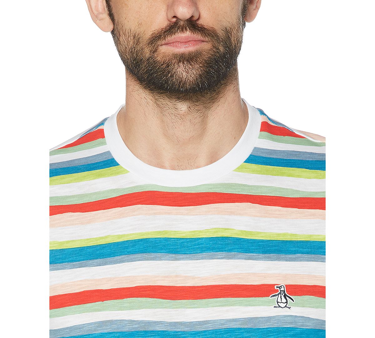 Original Penguin Painters Stripe T-shirt Bright White