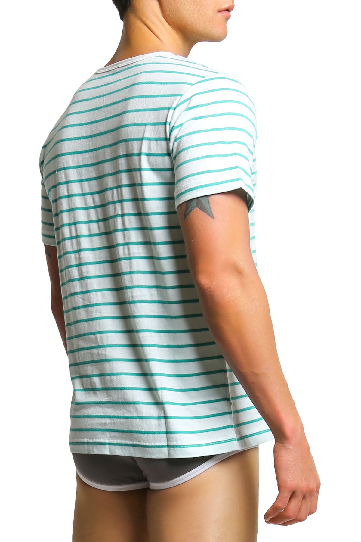 Oxymoron Olive & White Pocket Tee
