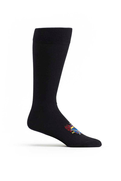 Ozone Black Heraldic Cannons Calf Sock