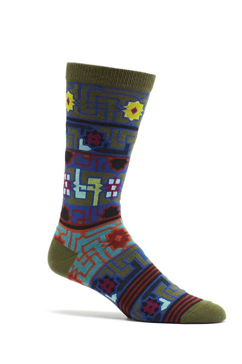 Ozone Green Byzantine Elements Crew Sock
