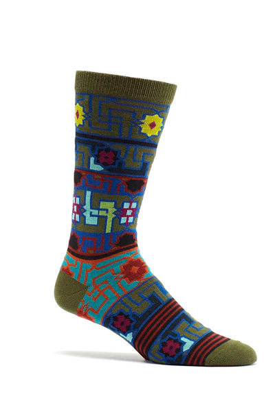 Ozone Green Byzantine Elements Crew Sock