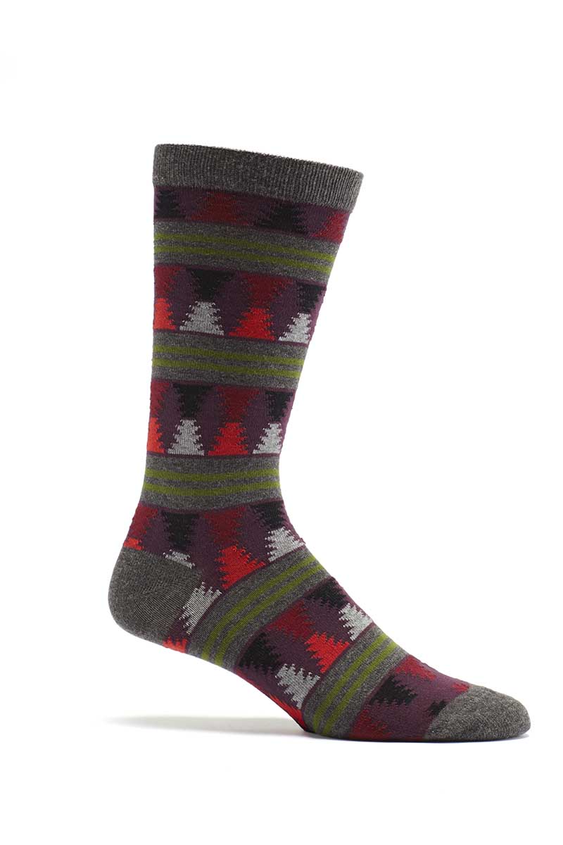 Ozone Grey Moore Stripes Crew Sock