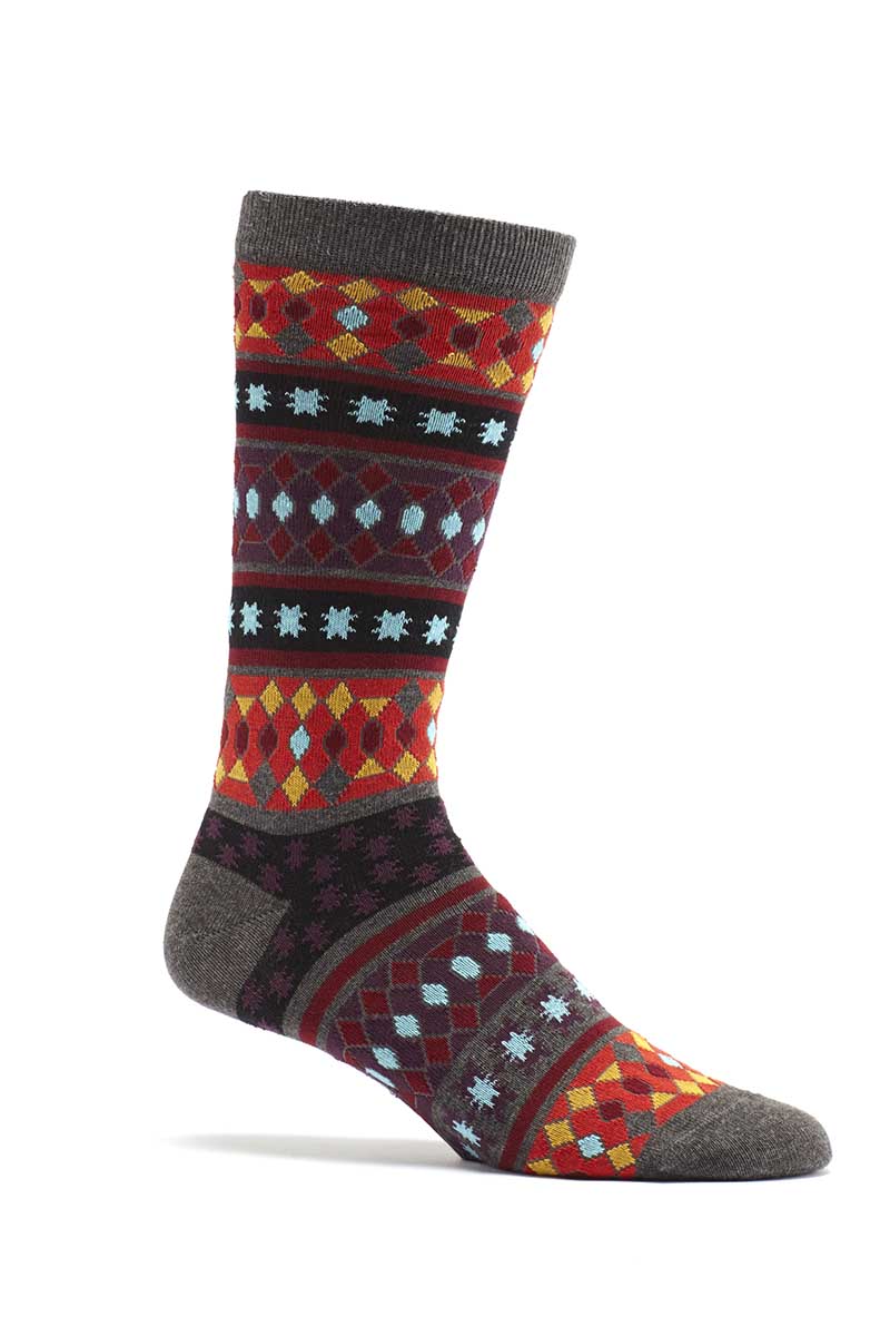 Ozone Grey Moroccan Stars Crew Sock