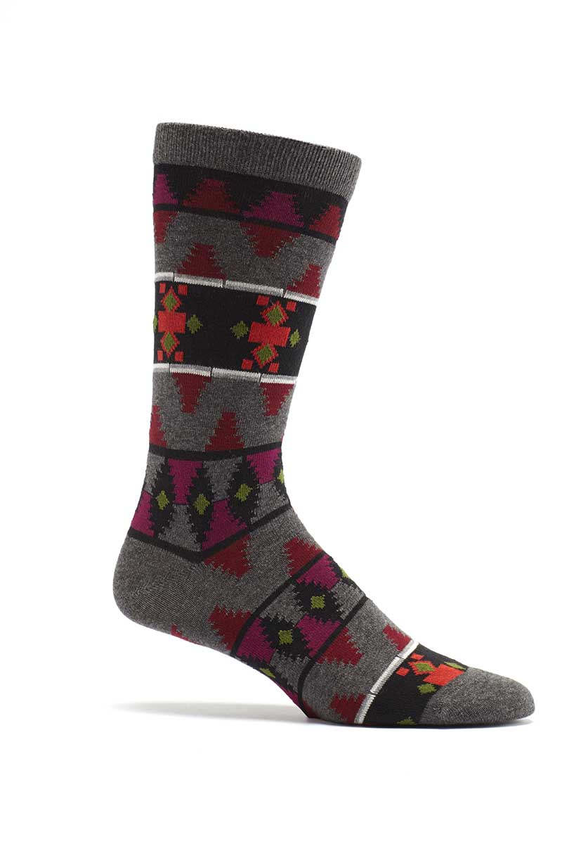 Ozone Grey Moroccan Waves Crew Sock