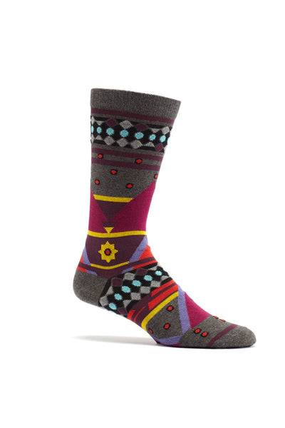 Ozone Grey Seljuk Triangles Crew Sock