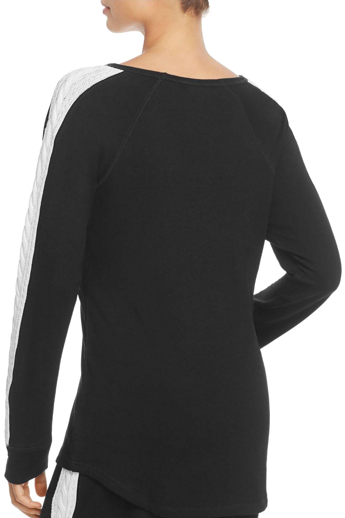 PJ Salvage Black Cable-Trim Long-Sleeve Top