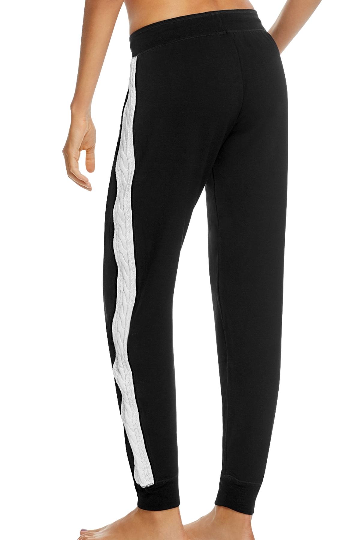 PJ Salvage Black/White Cable-Trim Jogger Pant
