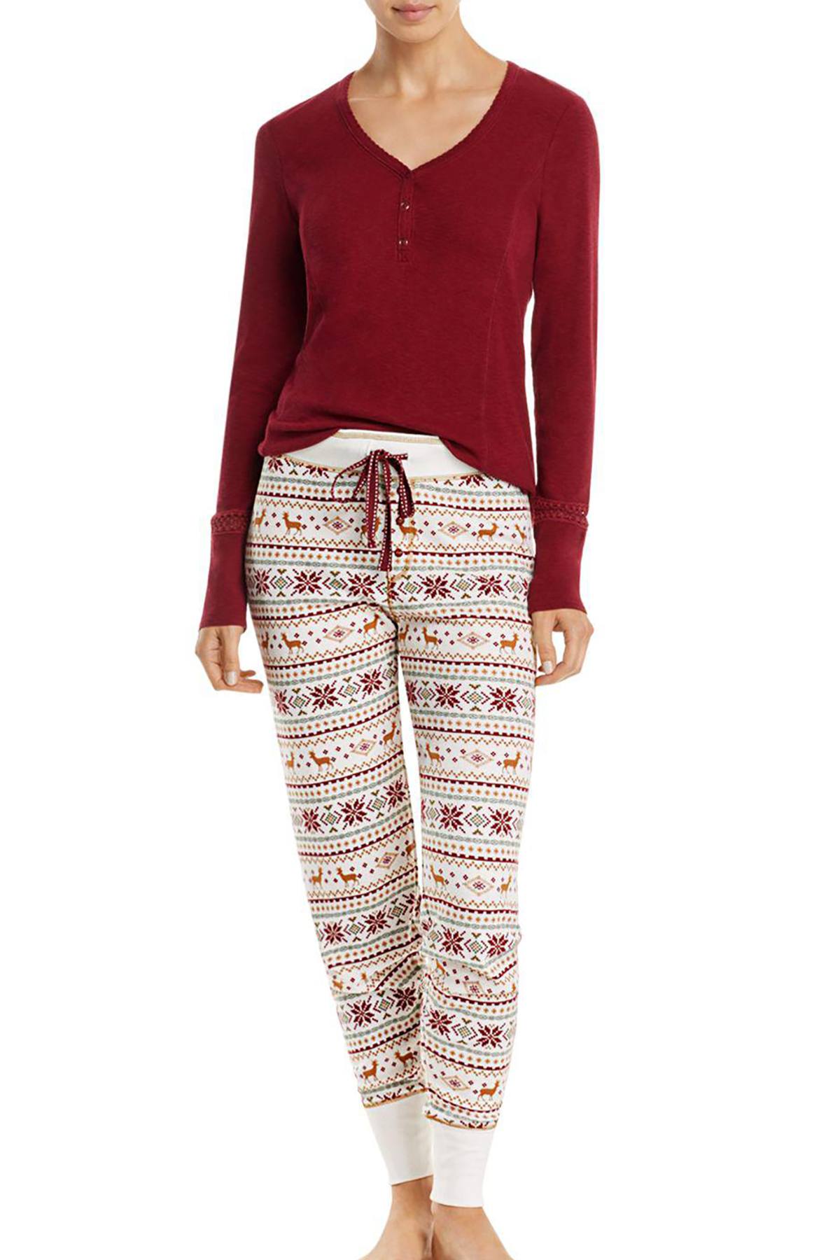 PJ Salvage Burgundy Long-Sleeve Modal Ribality Top