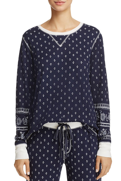 PJ Salvage Denim Blues-Traveler Bandana-Print Thermal Top