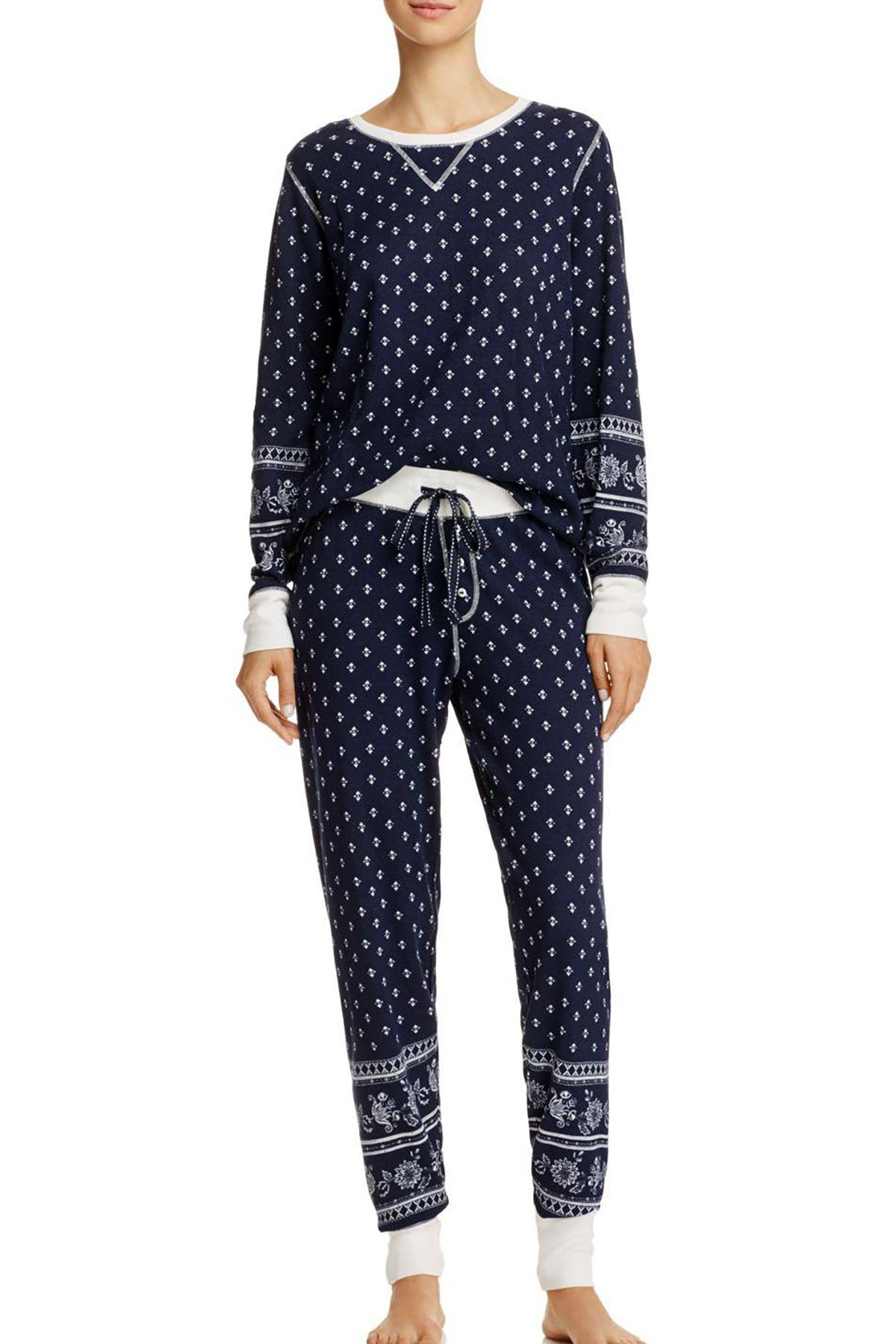 PJ Salvage Denim Blues-Traveler Bandana-Print Thermal Top