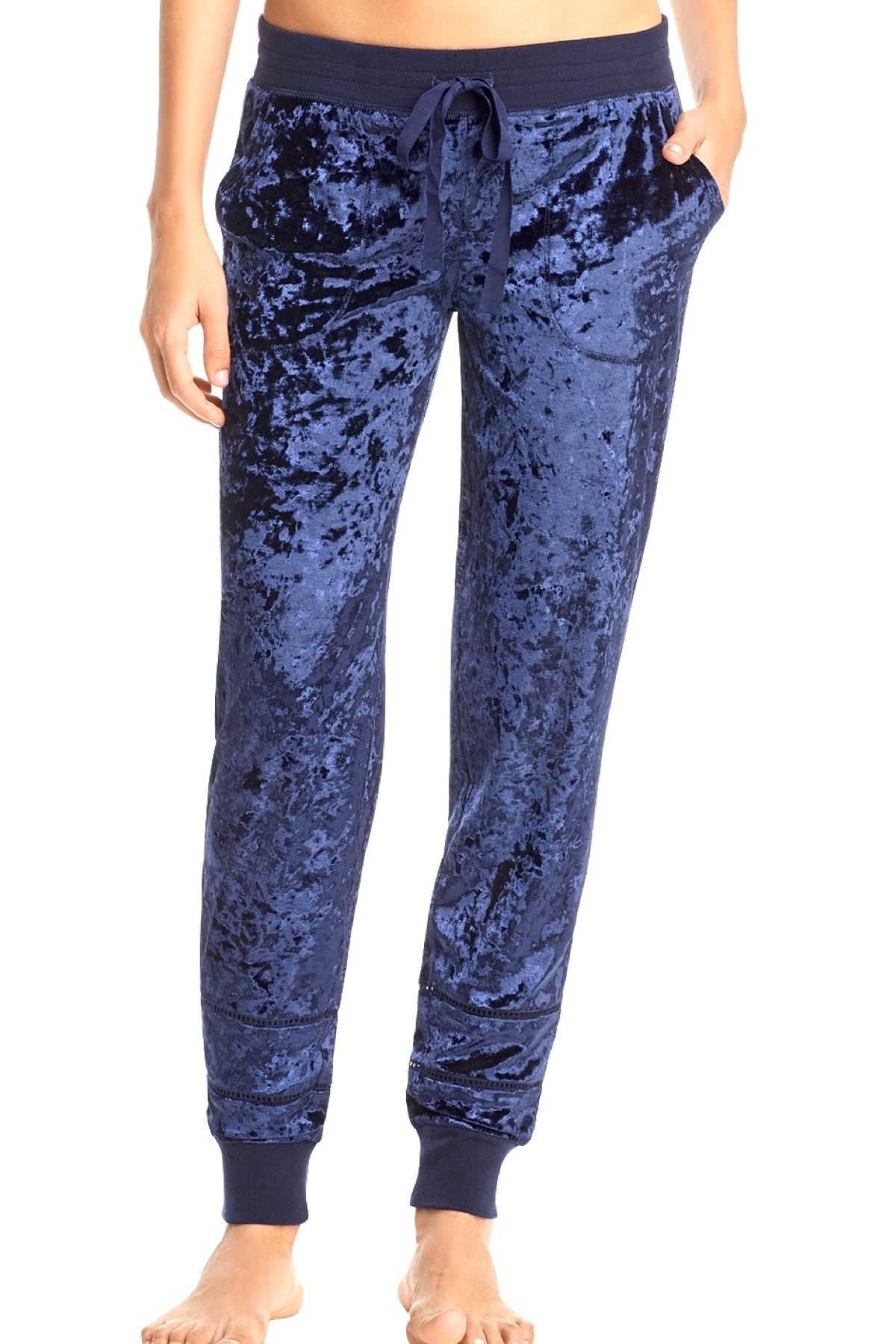 PJ Salvage Navy Crushed Velvet Jogger Pant