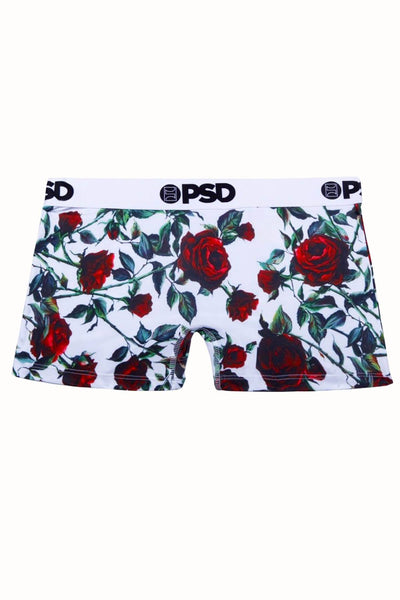 PSD White/Red Rose II Boyshort