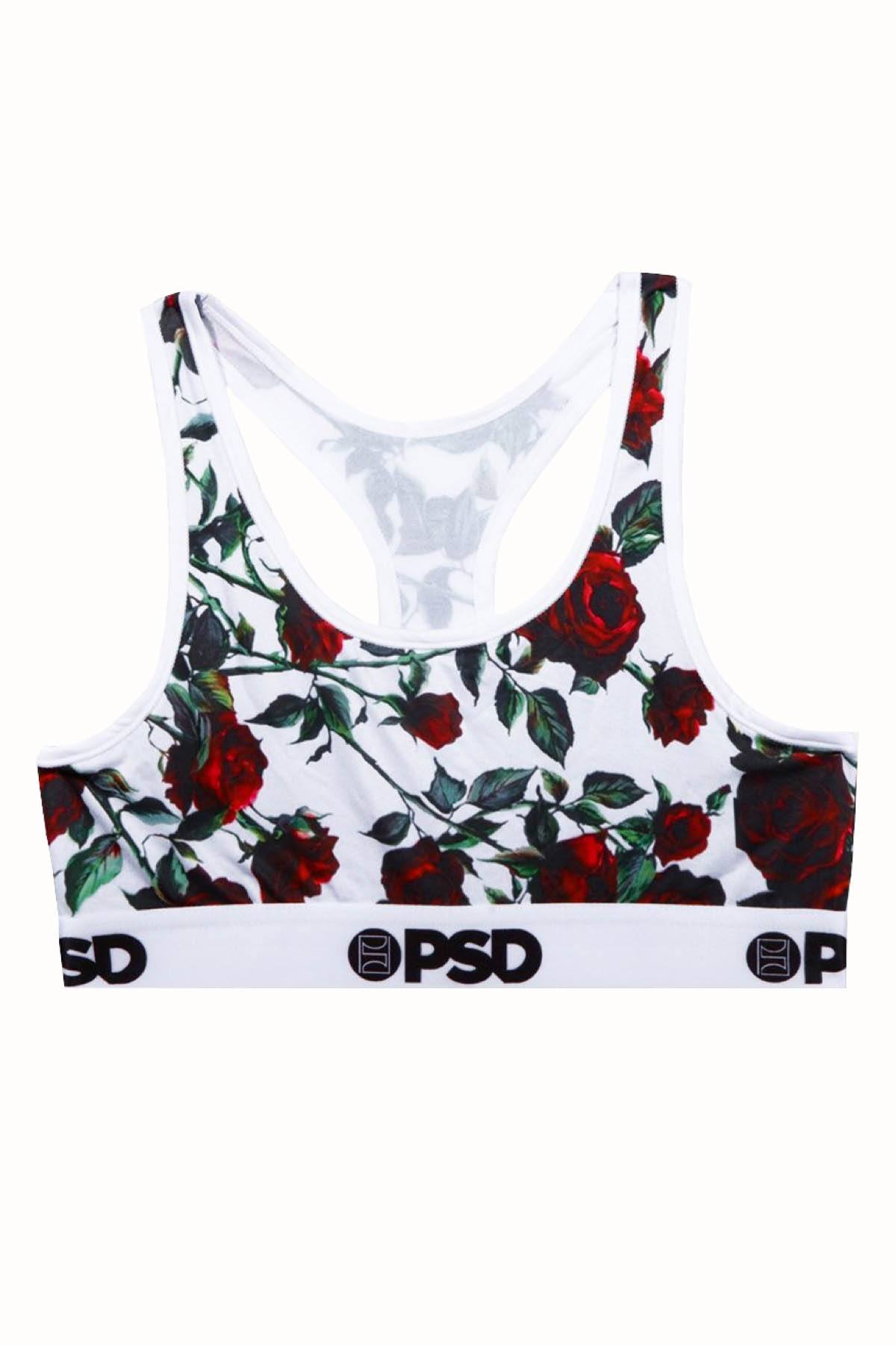 PSD White/Red Rose II Sport Bra